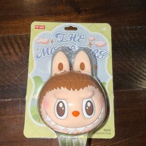 Pop Mart Labubu Little Monster Bunny Ear Squishy Earphone Case - Brown & Peach